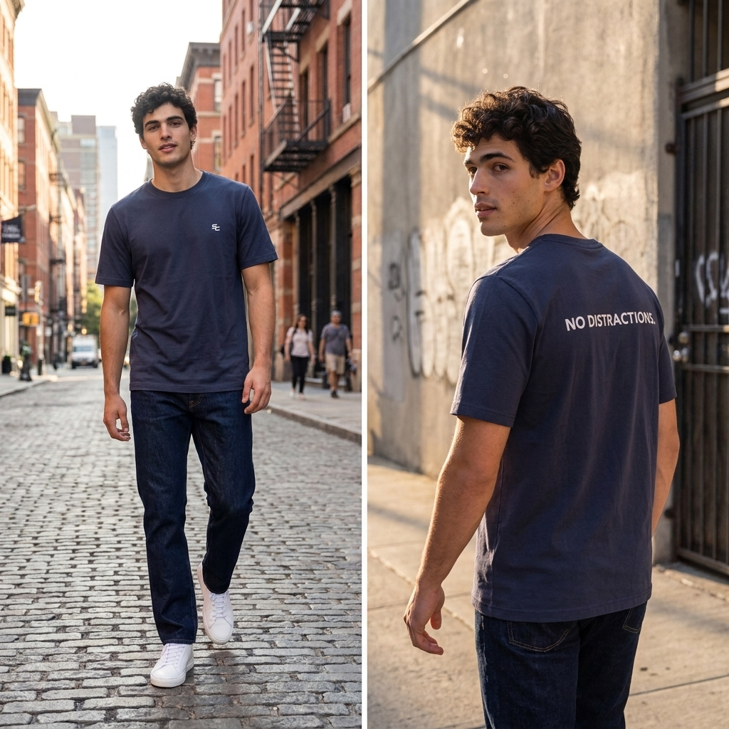 Simple Code® No Distractions Oversized T-Shirt — Minimal Streetwear