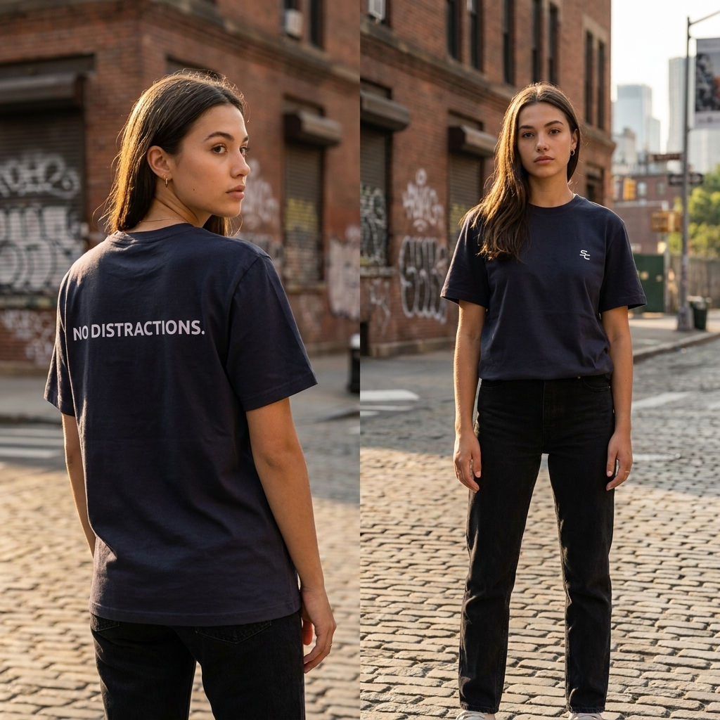 Simple Code® No Distractions Oversized T-Shirt — Minimal Streetwear