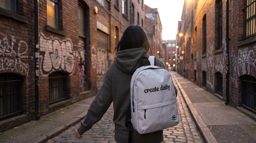 Simple Code® Create Daily Backpack — Minimal Streetwear Everyday Carry