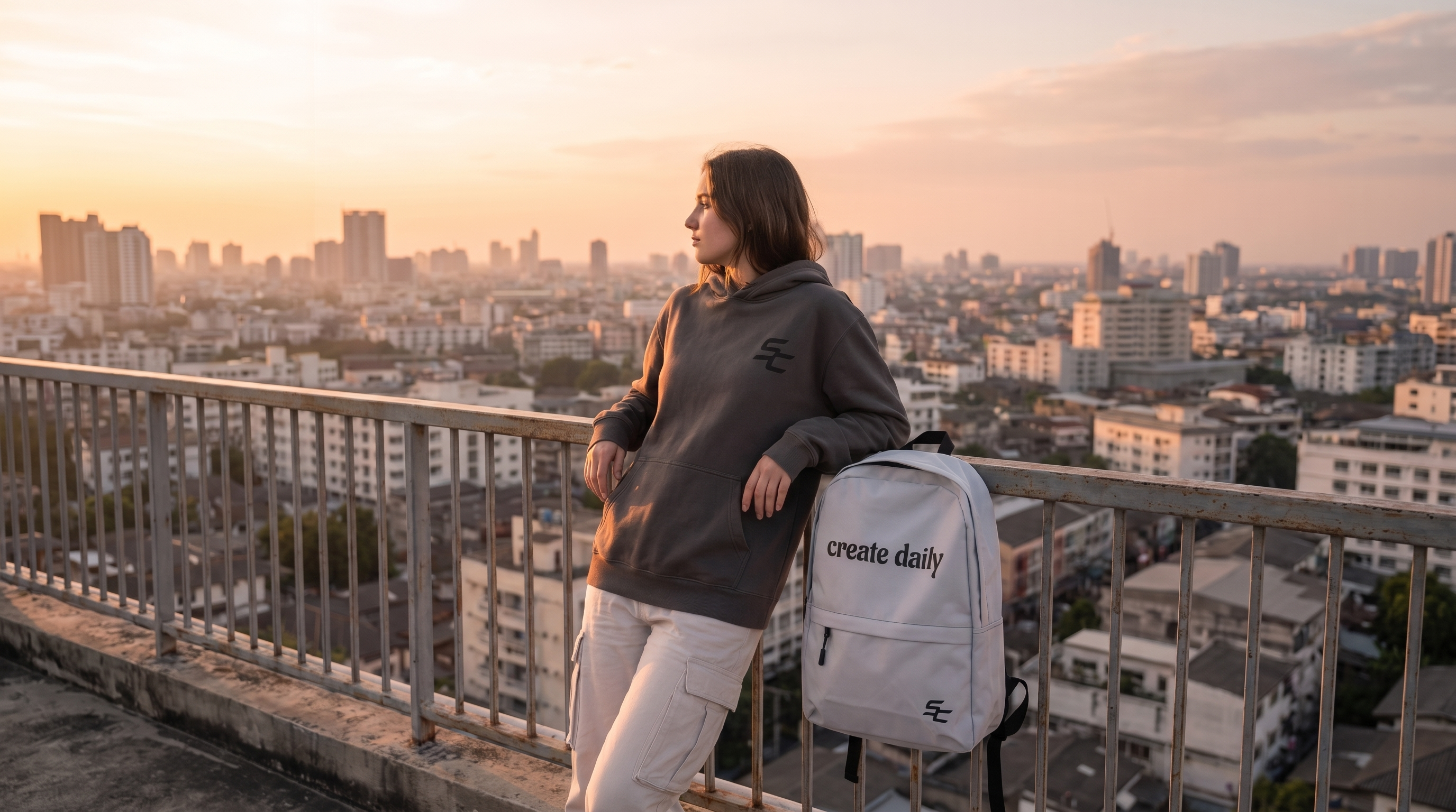 Simple Code® SC Hoodie — Heavyweight Minimal Streetwear Pigment-Dyed