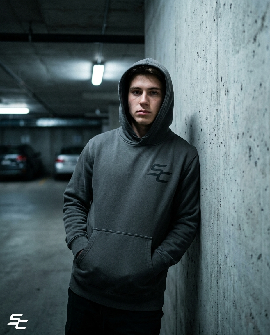 Simple Code® SC Hoodie — Heavyweight Minimal Streetwear Pigment-Dyed